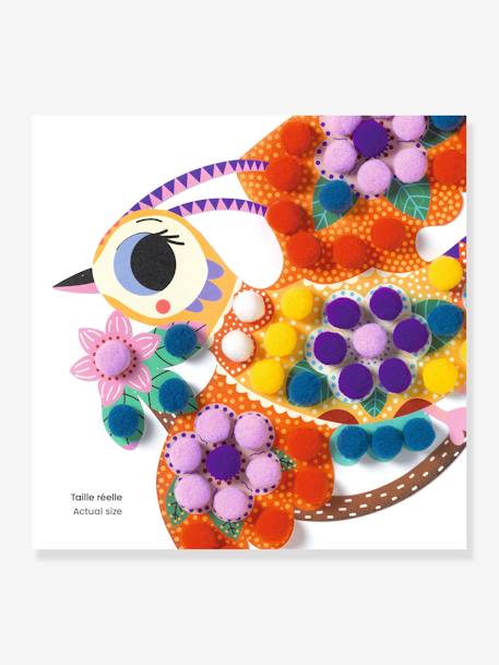 Collageset met silhouetten en pompons - DJECO meerkleurig - vertbaudet enfant 