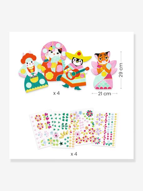 Activité de collage avec stickers brillants DJECO multicolore - vertbaudet enfant 