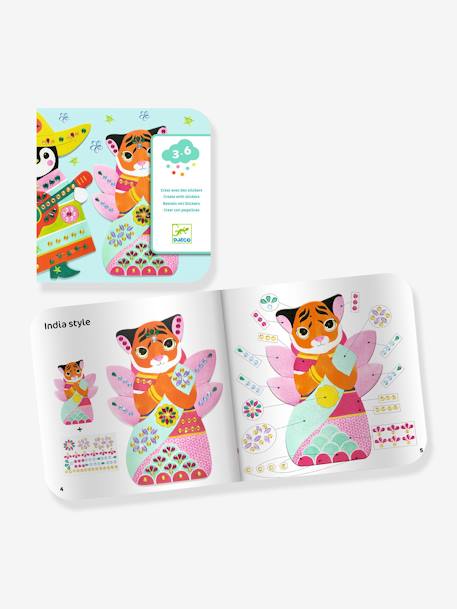Activité de collage avec stickers brillants DJECO multicolore - vertbaudet enfant 