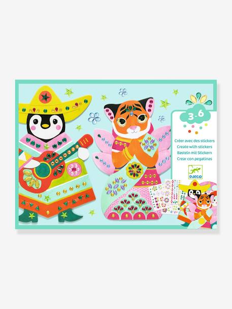 Activité de collage avec stickers DJECO multicolore - vertbaudet enfant 