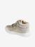 Leren MID-sneakers met klittenband, kleutercollectie meisjes beige, bedrukt+goud+marineblauw - vertbaudet enfant 