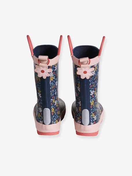 Bottes de pluie fille caoutchouc imprimé collection maternelle beige imprimé+marine - vertbaudet enfant 