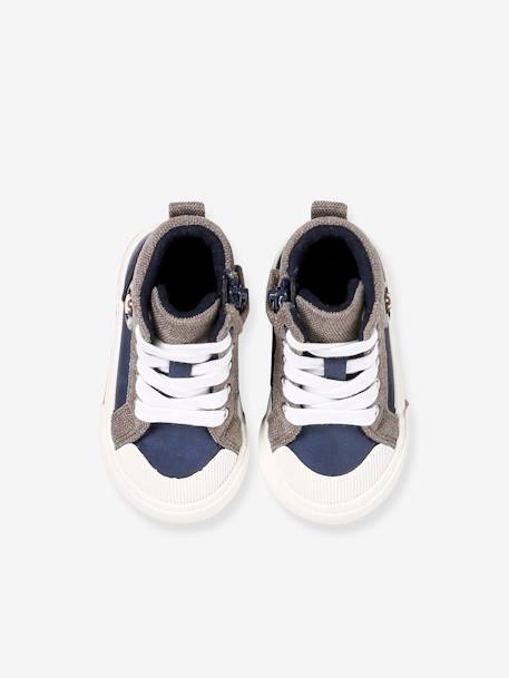 Baskets montantes lacées et zippées bébé lot bleu - vertbaudet enfant 
