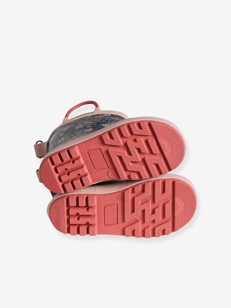 Bottes de pluie fille caoutchouc imprimé collection maternelle beige imprimé+marine - vertbaudet enfant 