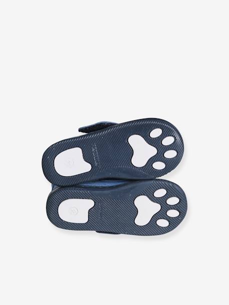 Chaussons scratchés bébé en toile denim bleu imprimé+bleu jean - vertbaudet enfant 