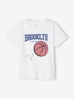 Jongens-T-shirt, poloshirt, souspull-T-shirt-Jongensshirt met basketbalmotief in reliëf