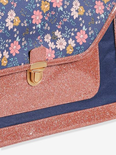 Cartable fille personnalisable + trousse Flowers marine - vertbaudet enfant 