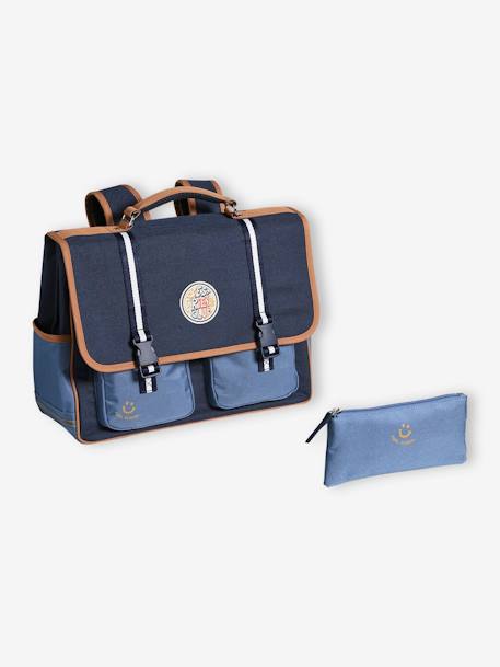 Cartable garçon + trousse Cool school bleu+kaki - vertbaudet enfant 