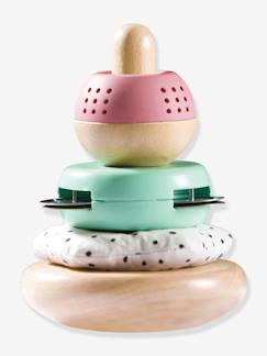 Jouet-Premier âge-Pyramide à empiler bois et tissu -