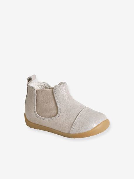 Chaussures premiers pas bébé boots or - vertbaudet enfant 