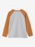 T-shirt motif graphique garçon manches raglan blanc chiné+gris chiné+kaki+lichen+noix de pécan - vertbaudet enfant 