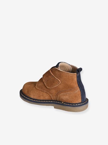 Boots en cuir scratchées bébé camel - vertbaudet enfant 