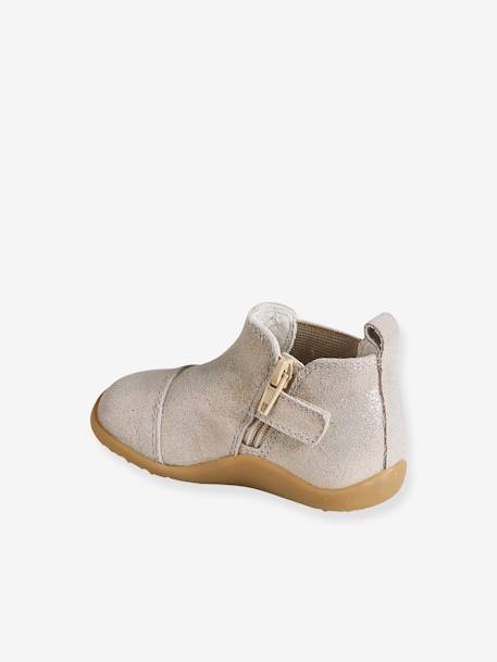 Boots en cuir pailleté bébé or - vertbaudet enfant 