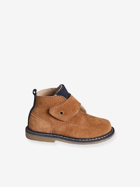 Boots en cuir scratchées bébé camel - vertbaudet enfant 