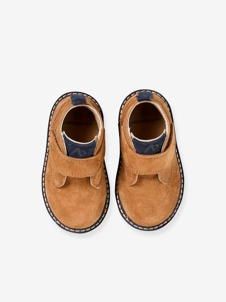 Boots en cuir scratchées bébé camel - vertbaudet enfant 