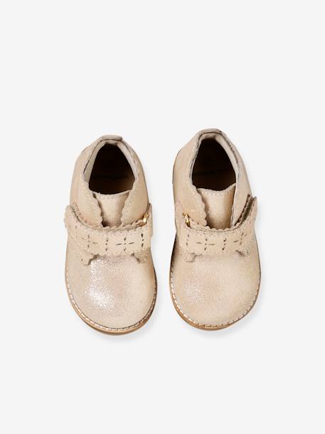 Bottines bébé fille à scratchs or - vertbaudet enfant 