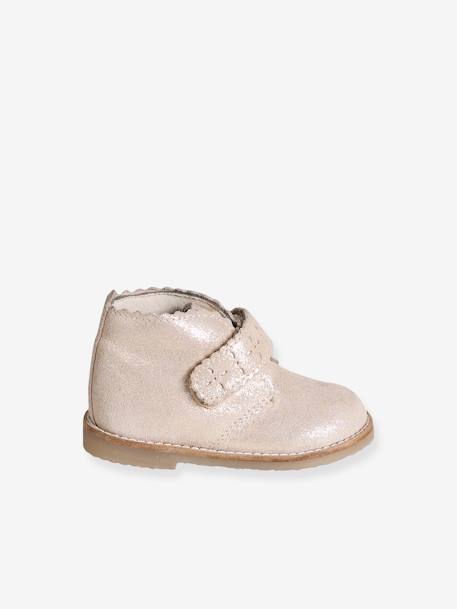 Bottines bébé fille à scratchs or - vertbaudet enfant 