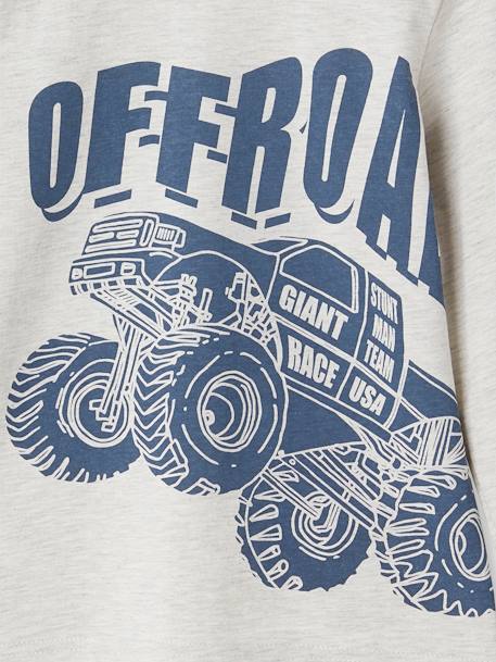 Basics T-shirt met lange mouwen voor jongens met een speels of grafisch motief dennen+ecru+gemêleerd wit+middenblauw+mosterdgeel+nachtblauw - vertbaudet enfant 