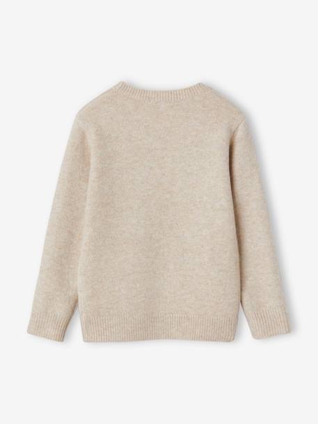 Pull en maille mousseuse garçon blanc chiné+bleu chiné - vertbaudet enfant 