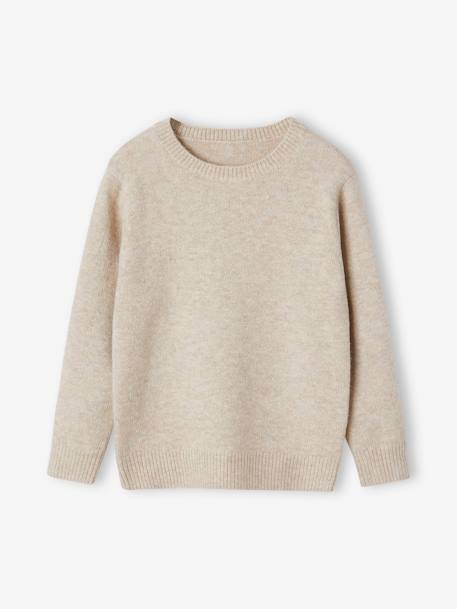 Pull en maille mousseuse garçon blanc chiné+bleu chiné - vertbaudet enfant 