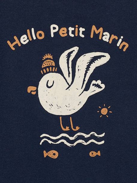 Sweat-shirt motif animal bébé kaki+marine - vertbaudet enfant 