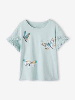 Meisje-Gestreept t-shirt met paillettenhartje voor meisjes
