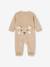 Pyjama bébé mixte velours animal personnalisable beige chiné+gris chiné - vertbaudet enfant 