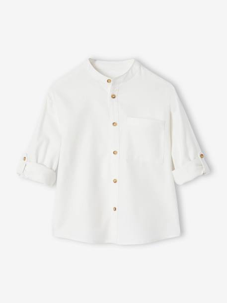 Chemise flanelle col Mao garçon écru - vertbaudet enfant 