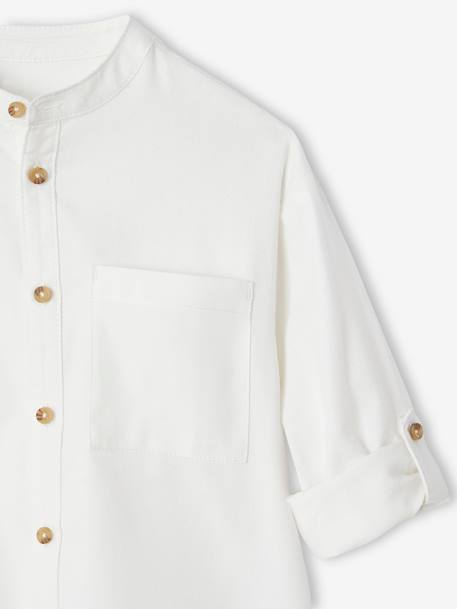 Chemise flanelle col Mao garçon écru - vertbaudet enfant 