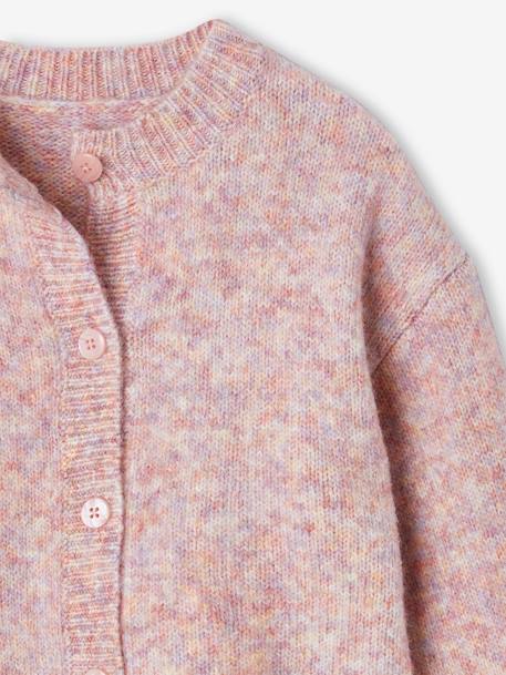 Meisjesvest in schuimbreiwerk gemêleerd grijs+gemêleerd roze+vanille - vertbaudet enfant 