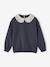 Sweat fille col fantaisie en macramé anthracite+prune - vertbaudet enfant 