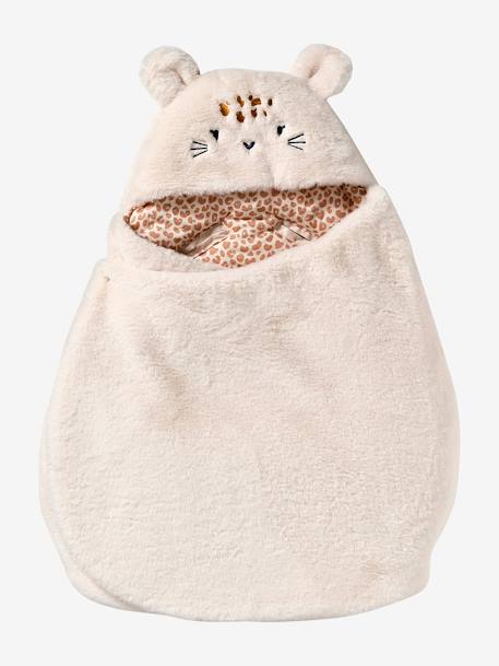 Nid d'ange transformable en tapis à langer peluche beige+beige imprimé+gris souris+kaki+rose imprimé - vertbaudet enfant 