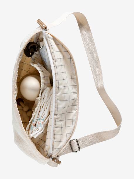 Sac banane XXL en sherpa écru - vertbaudet enfant 