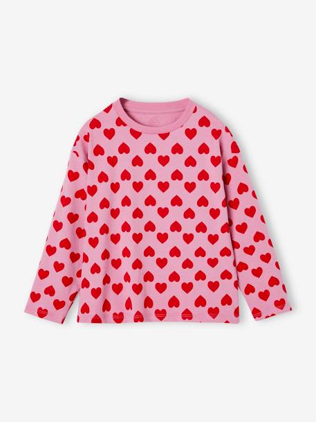 Tee-shirt fille manches longues vieux rose - vertbaudet enfant 