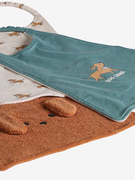 Lot 3 grands bavoirs moka+vert sauge - vertbaudet enfant 