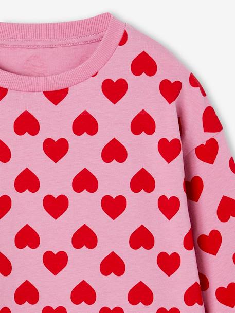 Tee-shirt fille manches longues vieux rose - vertbaudet enfant 