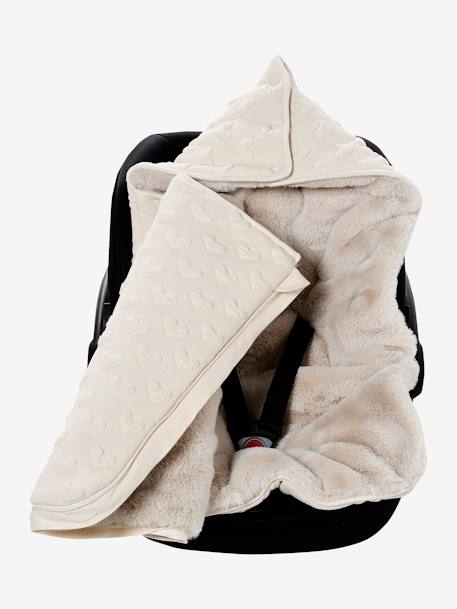 Nid d'ange motif coeur en jacquard beige - vertbaudet enfant 