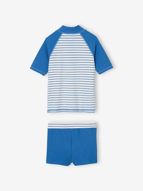 Ensemble de bain T-shirt anti-UV + boxer garçon bleu azur - vertbaudet enfant 