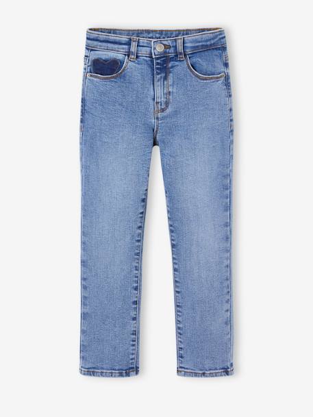 Slim jeans gemiddeld meisjes denimgrijs+donkerblauw+grijs+middenblauw - vertbaudet enfant 