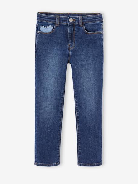 Slim jeans gemiddeld meisjes denimgrijs+donkerblauw+grijs+middenblauw - vertbaudet enfant 