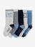 Lot de 5 paires de chaussettes 'Cool Kids' garçon bleu azur+vert sauge - vertbaudet enfant 