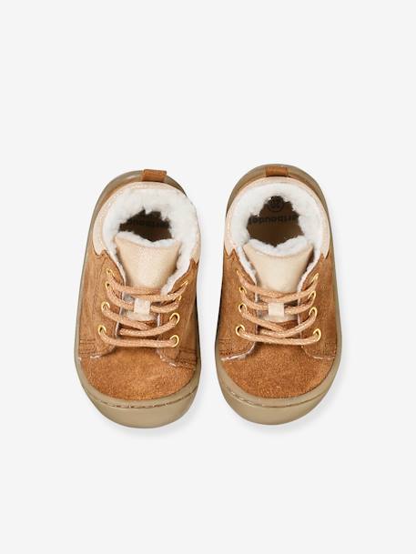 Bottillon lacés et fourrés bébé camel - vertbaudet enfant 