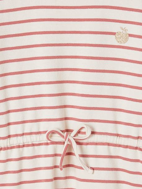Robe rayée resserrée taille fille terracotta - vertbaudet enfant 