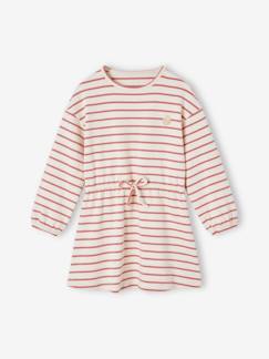 Meisje-Jurk- Getailleerde streepjesjurk