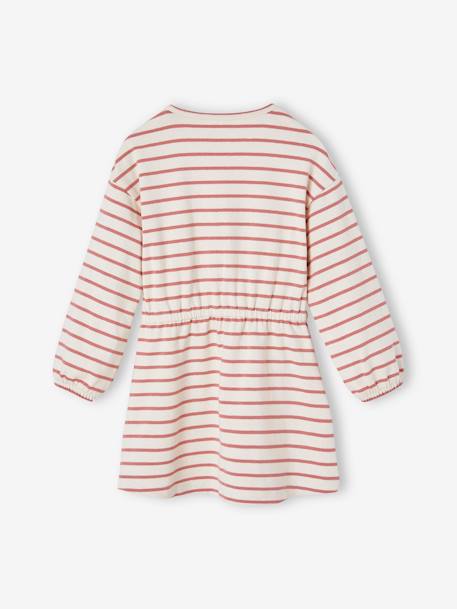Robe rayée resserrée taille fille terracotta - vertbaudet enfant 