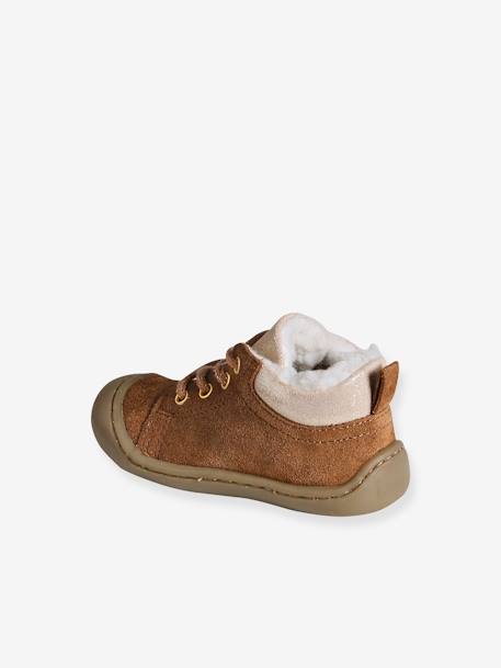 Bottillon lacés et fourrés bébé camel - vertbaudet enfant 