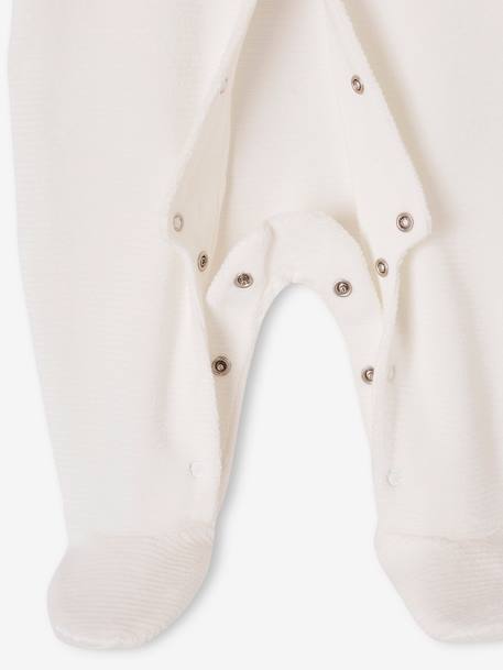 Lot de 2 pyjamas bébé mixtes en velours ouverture naissance beige - vertbaudet enfant 