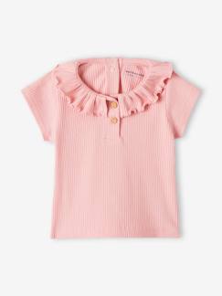 Baby-T-shirt, coltrui-Babyshirt van ribstof met kraagje