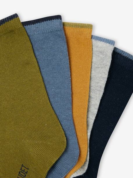 Lot de 5 paires de chaussettes Basics garçon olive - vertbaudet enfant 