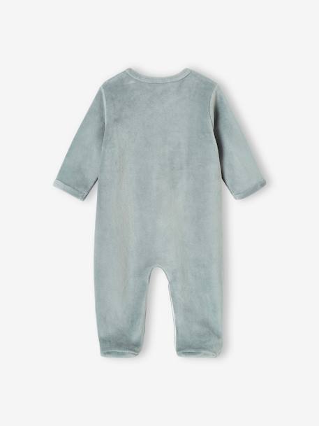 Lot de 3 pyjamas bébé mixte en velours ouverture naissance bois de rose+jaune d'or+vert d'eau - vertbaudet enfant 